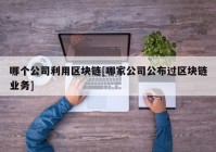 哪个公司利用区块链[哪家公司公布过区块链业务]