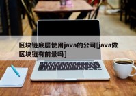 区块链底层使用java的公司[java做区块链有前景吗]