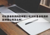 红杉基金投资的区块链公司[红杉基金投资的区块链公司怎么样]