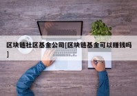 区块链社区基金公司[区块链基金可以赚钱吗]